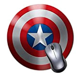 NA Tappetino per Mouse da Gioco Rotondo Tappetino per Mouse in Gomma Antiscivolo Personalizzato Creativo-Captain America Shield Icon