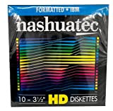 Nashuatec - Diskette ad alta densità HD su 2 lati da 3,5", formattate 10 dischi per confezione per dati di ...