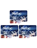 Netac 32G Scheda Micro SD Set da 3, Scheda di Memoria A1, U1, C10, V10, FHD, 600X, UHS-I Velocità fino ...