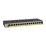 NETGEAR Switch PoE 16 porte Unmanaged GS116LP, switch Ethernet Gigabit con 16 PoE+ a 76 W, budget espandibile, montaggio desktop ...
