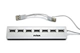 Nilox, Hub USB a 7 Porte, Hub USB 2.0 con Base Antiscivolo, con 7 Ingressi e Velocità di Trasferimento di ...