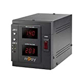nJoy Akin 1000 Stabilizzatore di Tensione 1000VA AVR 800W Display LCD 1 Uscita Schucko 800 Watt (HxWxL 123,5x110x196,8 mm)