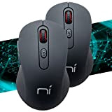NONSOLOINFORMATICA 【Confezione da 2】 NI - Mouse senza fili ergonomico wireless, silenzioso con materiali di qualità e batteria di lunga ...