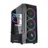 Noua Demon T4 Black Case ATX PC Gaming 0.50MM SPCC 4 Ventole Dual Halo RGB Rainbow Addressable 5V Frontale Mesh ...