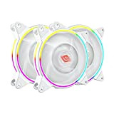 Noua Skiron White 3 Ventole PWM Triplo Halo Slim RGB Rainbow Addressable 5V 3pin Cooling Fan da 120 mm Silenziosa ...