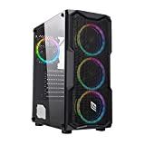 Noua Smash S1 Black Case ATX PC Gaming 0.45MM SPCC 3*USB3.0/2.0 Front Metal Mesh 4 Ventole Dual Halo RGB Rainbow ...