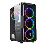Noua Smash S2 Black Case ATX PC Gaming 0.45MM SPCC 3*USB3.0/2.0 Frontale Plexiglass 4 Ventole Dual Halo RGB Rainbow Addressable ...