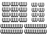 novonest Set di 24 pettini per cavi neri = 24 pin x 4, 8 pin x 12, 6 pin x ...