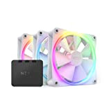 NZXT F120 RGB Fans - RF-R12TF-W1 - Personalizzazione avanzata dell'illuminazione RGB - Raffreddamento Silenzioso - Tripla (Ventola RGB e Controller ...