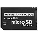 Ociodual Adattatore da Micro SD Fino 64GB a Memory Stick PRO Duo MS Nero Convertitore Lettore Card per PSP Fotocamera ...