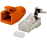 odedo®, confezione da 10 connettori Crimp di colore arancione, Cat. 7, 7A, 6A per posa di cavo di rete Ethernet ...