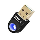 Olakin Adattatore Bluetooth USB 5.1, Bluetooth Trasmettitore e Ricevitore Compatibile con Windows 7, 8, 8.1, 10, 11, USB 2.0 Bluetooth ...