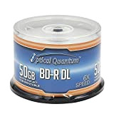 Optical Quantum 6X 50GB BD-R DL Printable Blu-Ray Double Layer Recordable Media, 50-Disc Spindle