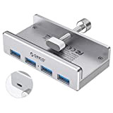 ORICO USB HUB tipo clip, 4 porte USB 3.0 Hub 5 Gbps Super velocità mini hub dati in alluminio con ...