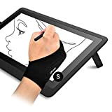 OTraki 2 PCS Guanti Disegno Tablet Palma Rejection Guanto Antivegetativa per Disegnatori Artistico Antifrizione Guanti 2 Dita per Tavoletta Grafica, ...