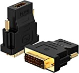 Outlet Computer Adattatore DVI su HDMI, Bidirezionale HDMI a DVI-D Femmina a Maschio, Connettore HDMI su DVI-D (24+1), 1080P Full ...