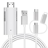 Ozvavzk Cavo Phone a HDMI 3 in 1 Adattatore Multiporta Type C Micro USB MHL Connettore 1080p per Android Huawei ...