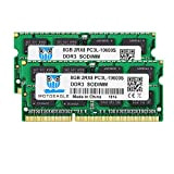 PC3 10600S 16GB Kit (2x8GB) DDR3 1333 SODIMM RAM, 8GB DDR3 1333MHz 2Rx8 PC3-10600S 204-pin CL9 1.35V Memoria Laptop