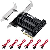 PCIE SATA CARD 6 PORTE, 6 GBPS 4X SATA 3.0 PCIE Card, PCIE a SATA Controller Controller Scheda di espansione ...