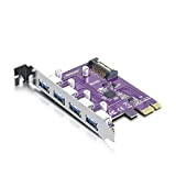 PCIe to (4) USB 3.0 Expansion Card, PCIe USB Add in Card , Internal USB3.0 Hub Converter for Desktop PC ...