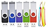 PenDrive 5 Pezzi 4GB Chiavette USB - Girevole Pen Drive 4 Giga Multicolore Pennetta USB Unità Flash - FEBNISCTE Portatile ...