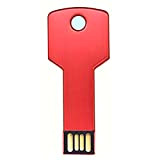 PENDRIVE USB METALLO CHIAVETTA 32 64 GB 128 GB PORTACHIAVE MEMORIA ESTERNA IMPERMEABILE PC LAPTOP NOTEBOOC AUTO A002 (32GB, Rosso)