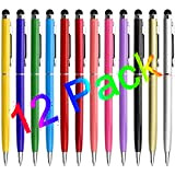 Penna Stilo 12 Colore Misto 2 in 1 Penna Touch Screen Pennino LIBERRWAY Capacitiva per Universale per Tablet, iPhone, iPad, ...