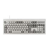 Perixx PERIBOARD-106, Wired Performance Full Size Keyboard, Curve Ergonomic Keys, Classic Retro Grigio/White Color, QWERTZ Czech Layout