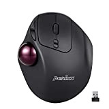Perixx PERIMICE-717 - Mouse wireless Trackball integrato da 1,34", con funzione di puntamento, 5 pulsanti programmabili, 2 livelli DPI