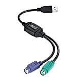 Perixx PERIPRO-401 Cavo da PS2 a USB, per tastiera e mouse con interfaccia PS2, supporta lo switch KVM, con USB IC integrato