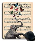 Personalizzato Mousepad Farfalla Art Stampa con Elefante sul Dizionario Antico o Libro di Musica Pagina Arte Desktop Laptop Gaming Mouse ...