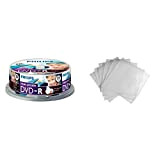Philips DVD-R 4.7 GB Printable Confezione da 25 & 100 Bustine Per Cd E Dvd Trasparenti In Plastica Pvc Con ...