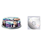 Philips DVD-R 4.7 GB Printable Confezione da 25 & Favorit 100460144 Busta Porta Cd/Dvd con Patella di Chiusura Formato Interno ...