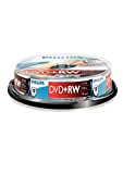 Philips DW4S4B10F/10 DVD+RW 4.7 GB, 4 X, 120 minuti, Confezione da 10 Pezzi