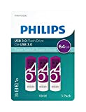 Philips Pendrive USB 3.0 64 GB - Vivid Edition (64GB Confezione 3 pezzi) pen drive chiavetta chiavina pennina ad altà ...