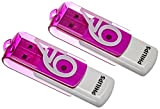 Philips Vivid Edition USB 2.0 da 64 GB, in confezione da 2, di colore viola (etichetta in lingua italiana non ...