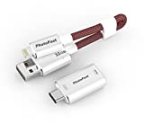 PhotoFast - Cavo Di Memoria USB 3.0 Lightning, Adattatore 32 GB, Salvataggio Istantaneo File Multimediali, Struttura Resistente - Argento/Rosso