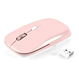 PINKCAT Mouse Wireless, 2.4G Mouse Ottico Slim con Ricevitore USB, Design Portatile e Click Silenzioso, per Laptop, PC, Mac, Ufficio ...