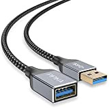 PIPIKA Cavo prolunga USB Cavo prolunga USB 3.0 da Maschio a Femmina con Eleganti connettori in Alluminio, Guaina in Nylon ...