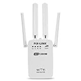 PIXLINK AC1200 2.4GHz 5GHz Dual Band AP Wireless WiFi Repeater Range AC Extender Repeater Router WPS with 4 External Antennas(White) ...