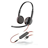 Plantronics Blackwire C3225 - Cuffie stereo con connettore USB-A e 3,5 mm, cancellazione del rumore, Soundguard e braccio flessibile per ...