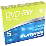 PLATINUM 102570 Dvd-RW 4,7 GB, velocità 4 X, Confezione da, Slim Case