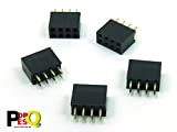POPESQ® - Pezzi/PCS. 5 x Connettore Strip Line Femmina/Header 2 x 4 Poli/Pin 2.54mm PCB THT #A837