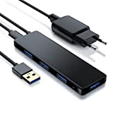 Primewire - Hub USB 3.2 a 4 Porte e Alimentatore - Plug e Play - Hot Plug - Bus Powered ...