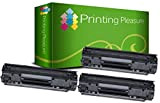Printing Pleasure 3 Toner Compatibili per HP Laserjet Pro M12a, M12w, MFP M26a, MFP M26nw | CF279A 79A, Colore: Nero
