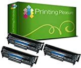 Printing Pleasure 3 Toner Compatibili Q2612A 12A Cartuccia Laser per HP Laserjet 1010 1012 1015 1018 1020 1022 1022N 1022NW ...