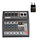 Professional Audio Mixer AT-04M Portable Power Supply Bluetooth USB Interface 4 Channel 16 Effect PC Record Sound Card Audio Mixer ...