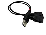 PROW® 30cm Nero USB 2.0 A Spina Maschio A 2 Doppio USB A Jack Femminile Cavo di Estensione Cavo Cavo ...