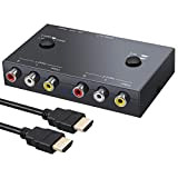 PROZOR Convertitore 2*AV a HDMI 1080p (AV Switch + AV a HDMI) con Cavo HDMI e 5V Cavo USB Supporta ...