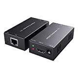 PWAYTEK Extender HDMI 1080p a 60Hz, 3D, trasmette Full HD non compresso fino a 50 m con singolo cavo Cat5e/Cat6/Cat7, ...